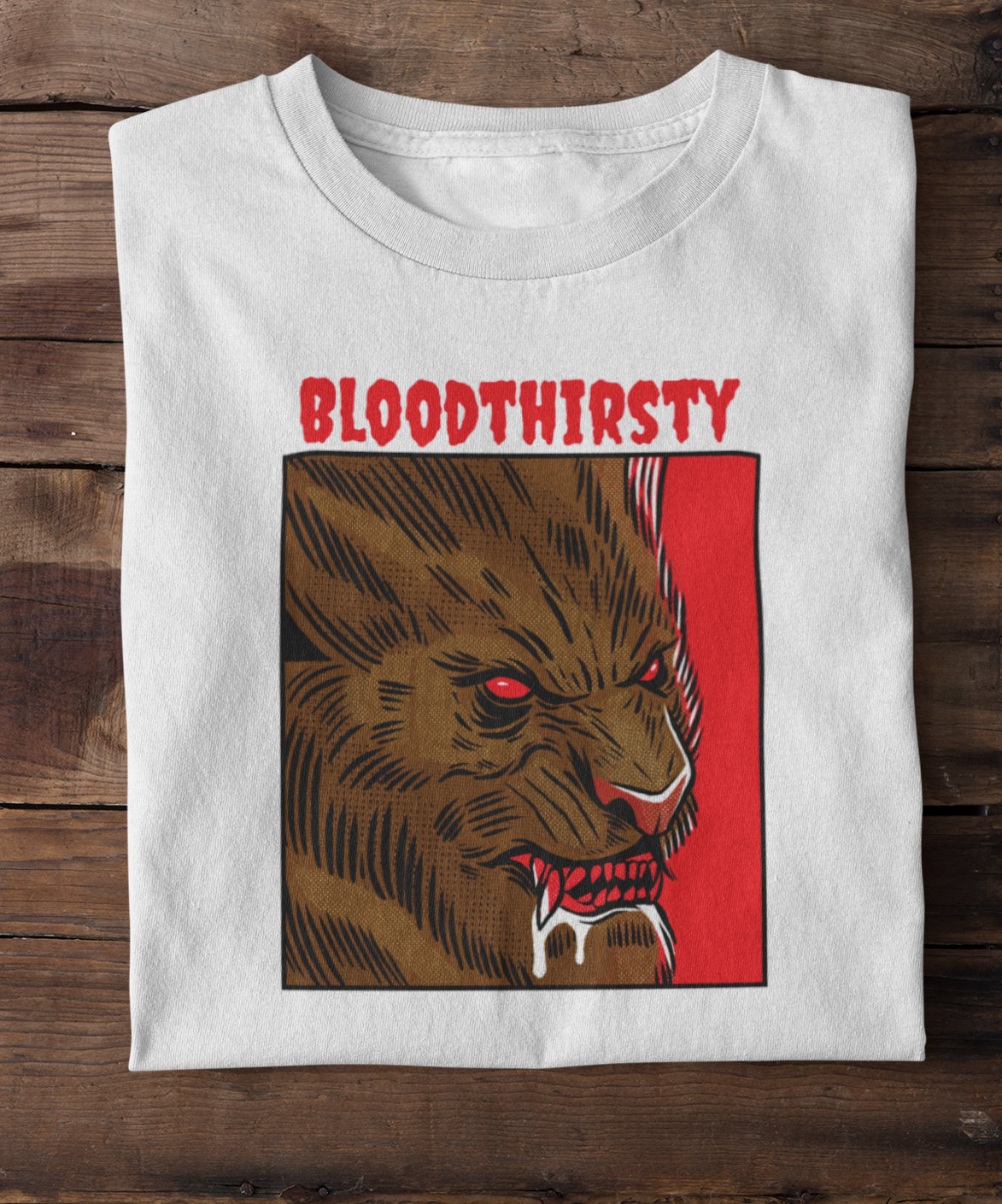 Bloodthirsty Werewolf (w/text) T-Shirt